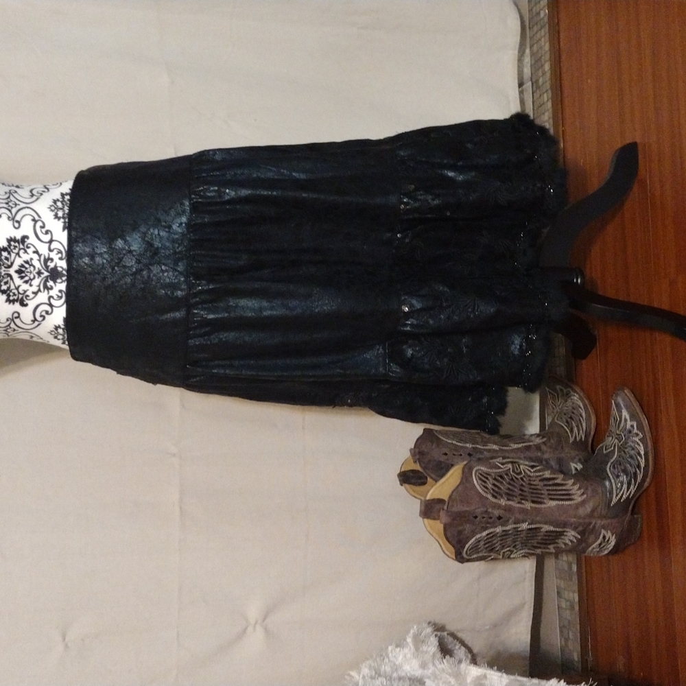 Black BC Black Cat Fashion Skirt Gypsy Mori Country Western NWT 28' Naturecore - Picture 3 of 12